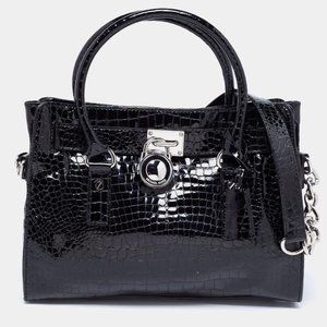 Michael Kors Black Croc-Embossed Bag